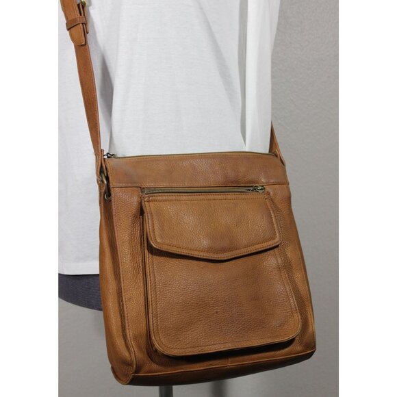 Fossil 1954 women's brown full grain leather crossbody satchel bag - Picture 2 of 16